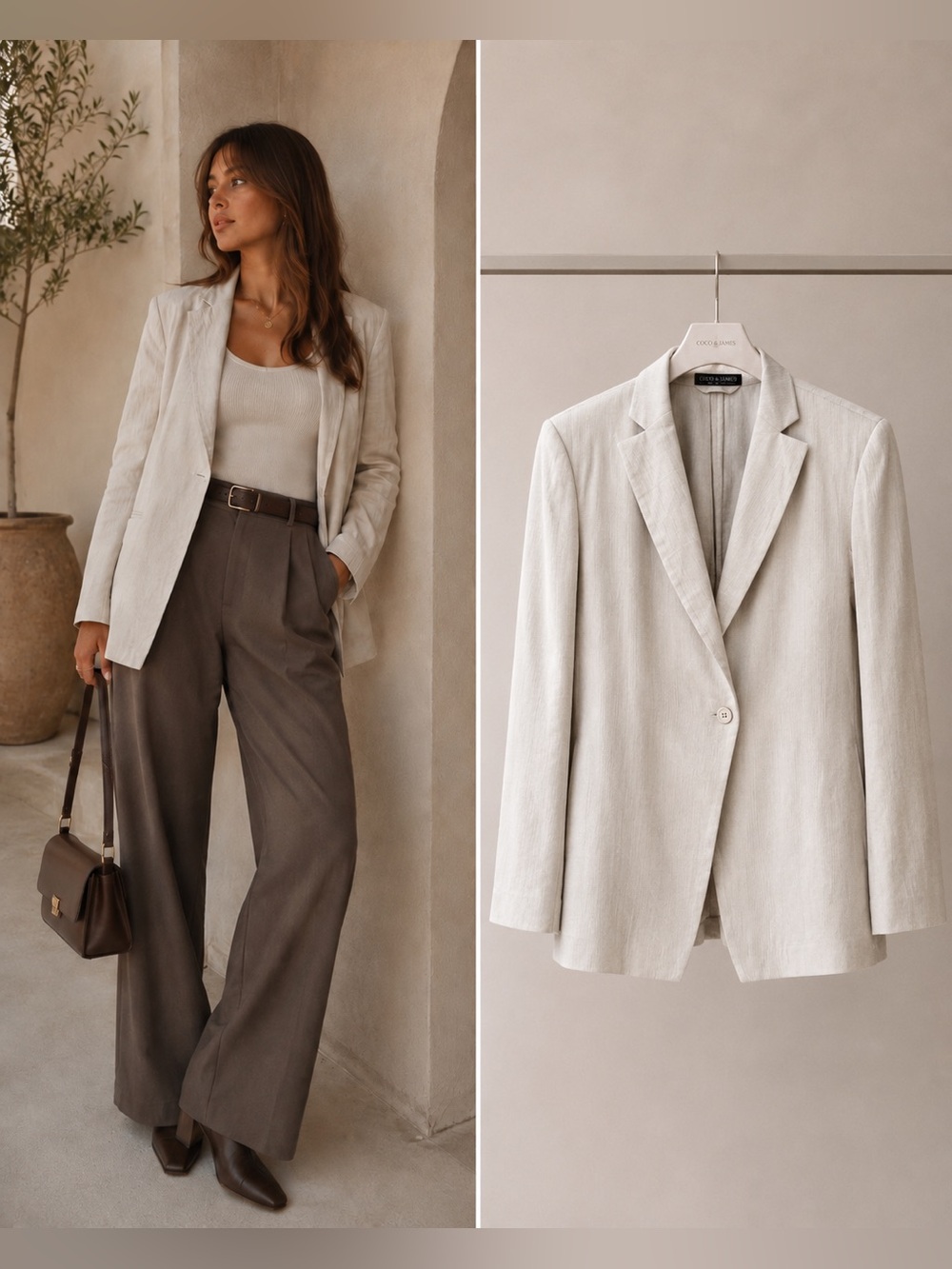 Vintage Giorgio Armani Borgonuovo 21 Linen Blend Blazer IT 42 Made in Italy
